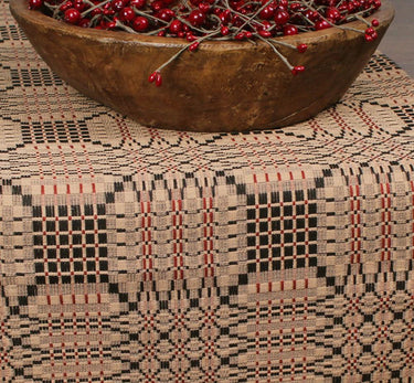 Trenton Jacquard Nutmeg Black Red Table Runner TR243025 - The Fox Decor